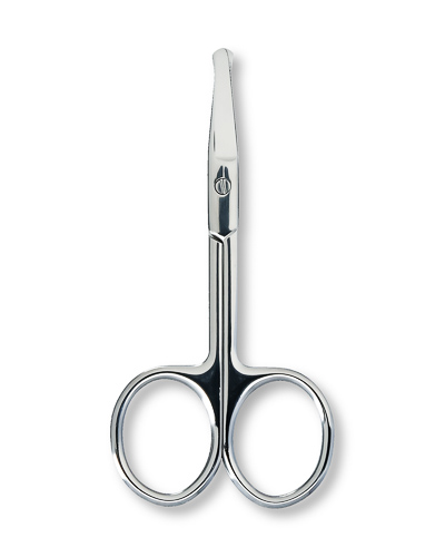 Nail scissors with short blades, closed.