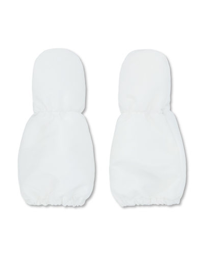 White windproof insulated mittens.
